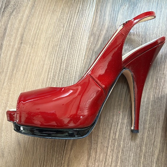 Giuseppe Zanotti Vintage Patent Red Platform Slingbacks High Heels - Picture 3 of 9